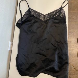 Tezenis black silk lace pajama top*never worn*